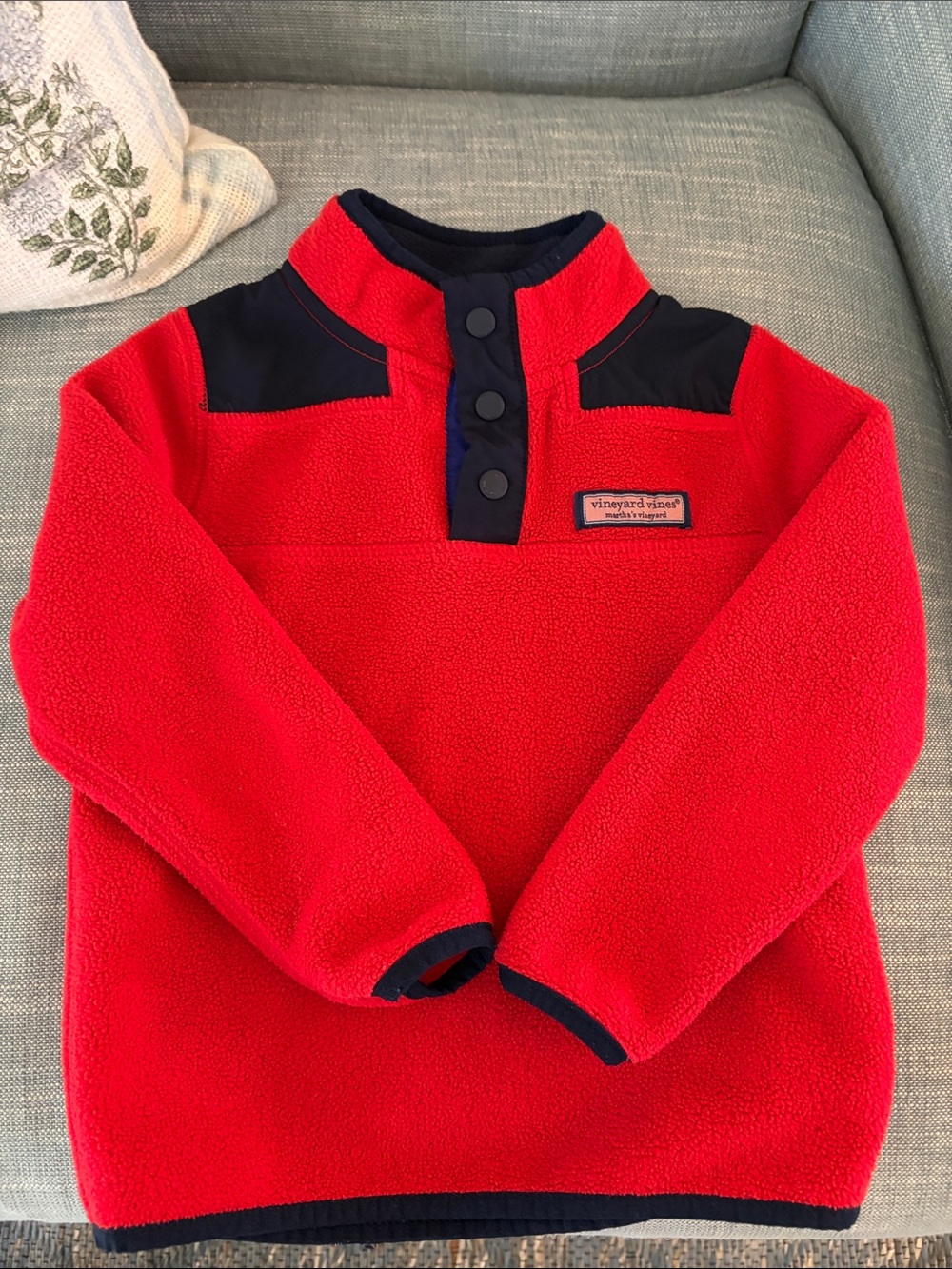 Vineyard Vines Kids Red Fleece Pullover